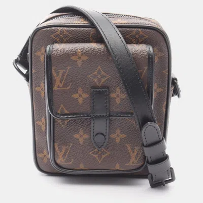 Pre-owned Louis Vuitton Christopher Wearable Wallet Brown Monogram Macassar Canvas Shoulder Bag