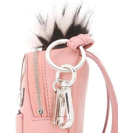 Shop Fendi Bag Bugs Backpack Snakeskin Fur-trimmed Charm In Lois De Rose Eatural Multicolo
