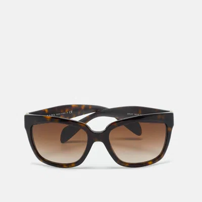 Pre-owned Prada Tortoise Brown Gradient Spr 07p Square Sunglasses