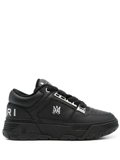 Amiri Men Black Sneakers With Logo Patch On The Side And Logo Lettering On The Rear In Leather Man In Black