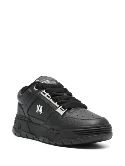 Amiri Men Black Sneakers With Logo Patch On The Side And Logo Lettering On The Rear In Leather Man In Black