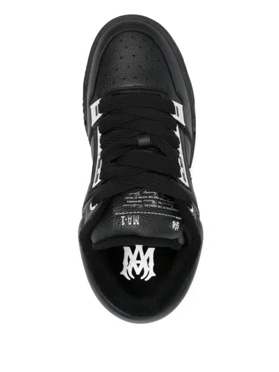 Amiri Men Black Sneakers With Logo Patch On The Side And Logo Lettering On The Rear In Leather Man In Black