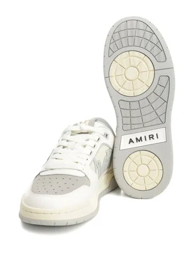 Amiri Classic Panelled Grained Leather Sneakers In Gray