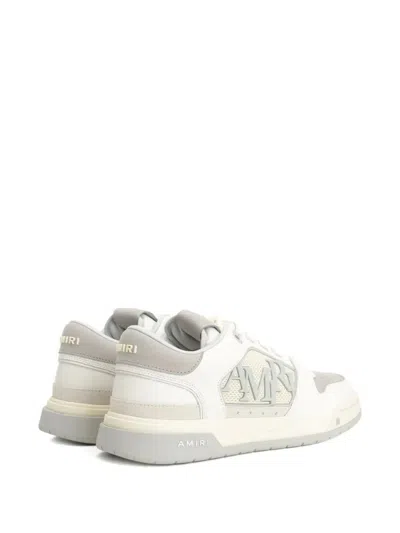 Amiri Classic Panelled Grained Leather Sneakers In Gray