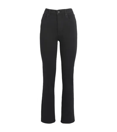 Frame The Reboot Crop High Waist Ankle Bootcut Jeans In Black