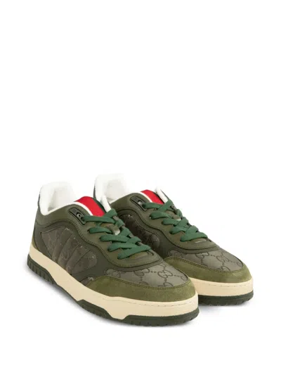 Gucci Re-web Gg Canvas Sneakers In Green