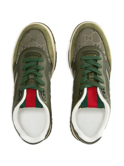 Gucci Re-web Gg Canvas Sneakers In Green
