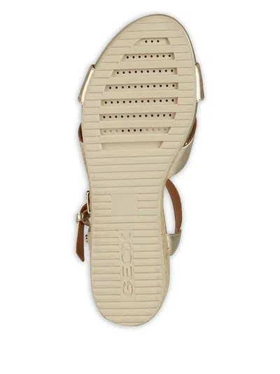 Geox Ischia Corda Crossover Wedge Espadrilles In Gold