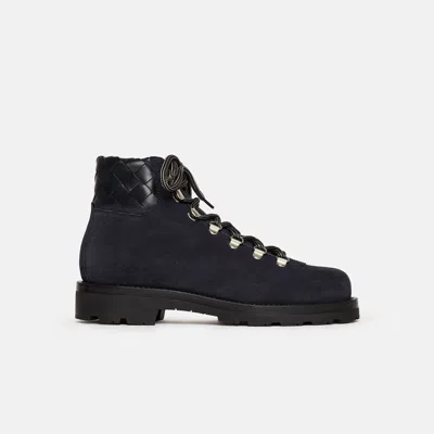 Scarosso Catherine Woven-panel Lace-up Boots In Black