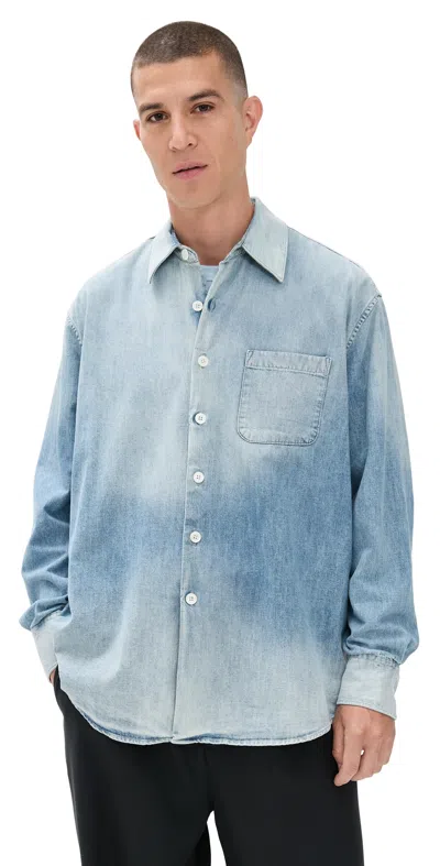 Our Legacy Long Sleeve Shirt With Chest Pocket Design In Blue