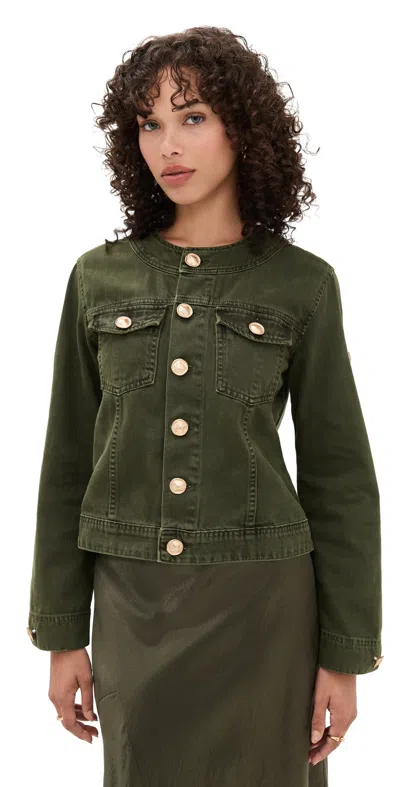 L'agence Anouk Collarless Jacket Picholine In Green