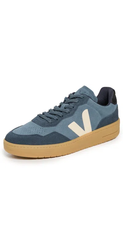 Veja V-90 Water Repellent Suede Sneaker In Black