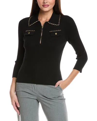 Nanette Lepore 1/4-zip Sweater In Black