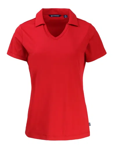 Cutter & Buck Daybreak Eco Recycled Womens V-neck Polo In Red