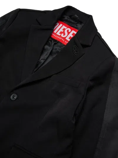 Diesel Oval D Double-breasted Blazer In Black
