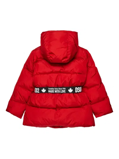 Dsquared2 Belted Padded Jacket In Red