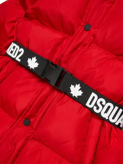 Dsquared2 Belted Padded Jacket In Red