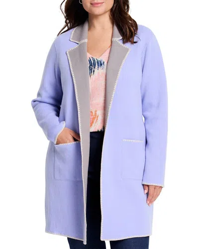 Nic + Zoe Nic+zoe Cool Night Reversible Knit Blazer In Purple