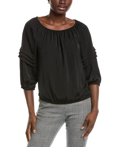 Vince Camuto Peasant Blouse In Black