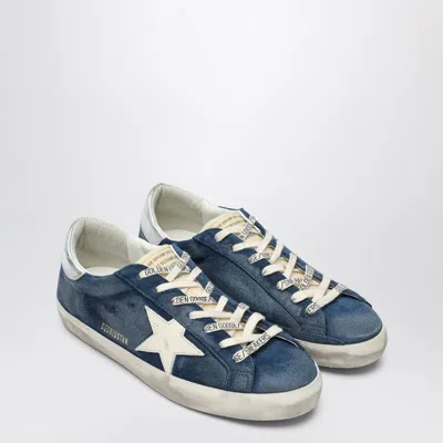 Golden Goose Super-star Suede Upper And Toe Foam Tongue Leather Star Laminated Heel Sneakers Blue In Blue