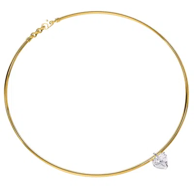 Diamond2deal 14k Yellow Gold 2.25 Ct Heart Shape Lab Grown Diamond Pendant Necklace 18" Vs1