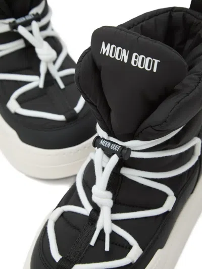 Moon Boot Park Icon Lace-up Quilted Snow Boots In Black