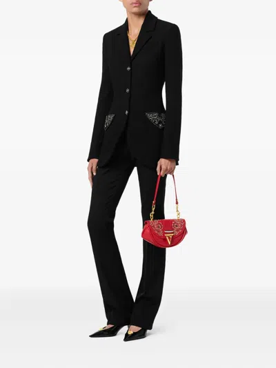 Versace Flared-leg Trousers In Black