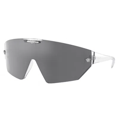 Versace Ve 4461 148/6v 47mm Unisex Shield Sunglasses In Gray