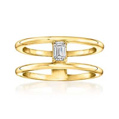Rs Pure By Ross-simons Emerald-cut Lab-grown Diamond Open-space Ring In 18kt Gold Vermeil In White