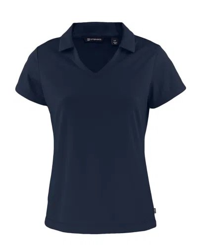 Cutter & Buck Daybreak Eco Recycled Womens V-neck Polo In Blue