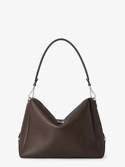 Fendi Large Shoulder Bag With Adjustable Strap In Brown