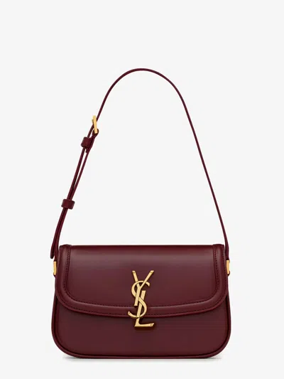 Saint Laurent Solferino Mini Leather Shoulder Bag In Red