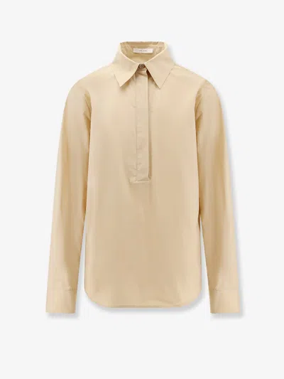 The Row Margan Cotton-poplin Pullover Shirt In Sand