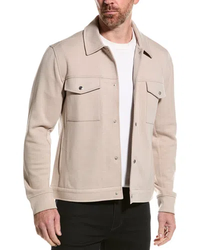 Reiss Jerry Interlock Overshirt Top In Brown