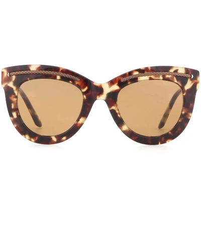 Bottega Veneta Tortoiseshell Cat-eye Sunglasses
