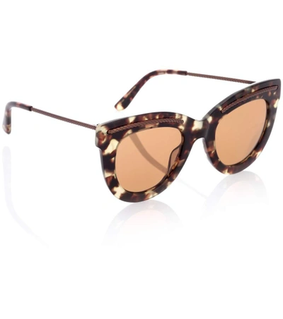 Shop Bottega Veneta Tortoiseshell Cat-eye Sunglasses