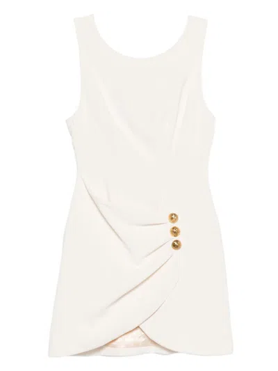 Elisabetta Franchi Draped Front Mini Dress In White