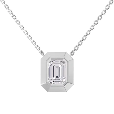 Diamond2deal 18k Vermeil Plated Silver 3 Ct Radiant Cut Lab Grown Diamond Pendant Necklace 18" Vvs-v In Metallic