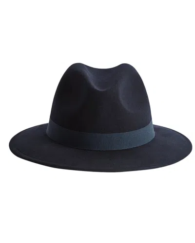 Reiss Ashbourne Wool Fedora Hat In Blue
