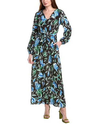 Diane Von Furstenberg Vandy Silk-blend Maxi Dress In Black
