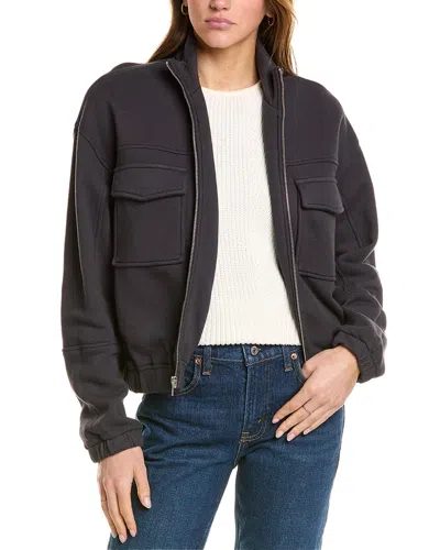 Monrow Seamed Bomber Jacket In Black