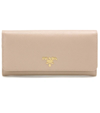 Prada Saffiano Continental Wallet In Cammeo