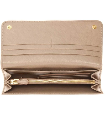 Shop Prada Saffiano Leather Wallet In Cammeo