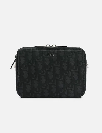 Dior Oblique Zipped Pouch In Black