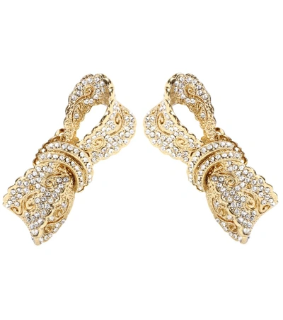 Shop Dolce & Gabbana Crystal-embellished Clip-on Earrings