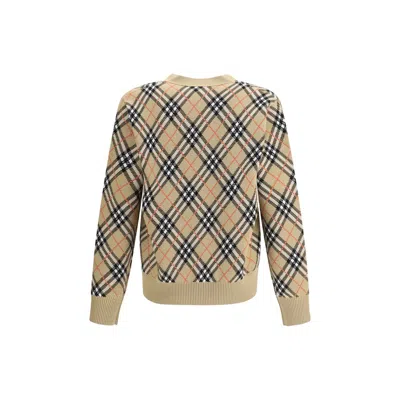 Burberry Check Pattern Wool Cardigan In Multi