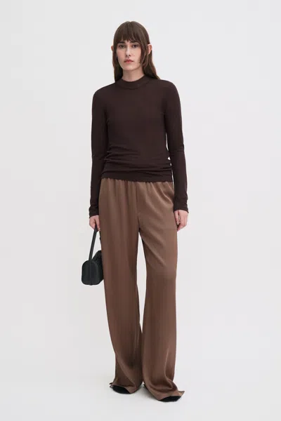 Filippa K Knitwear Crewneck Long Sleeve Mock Neck In Brown