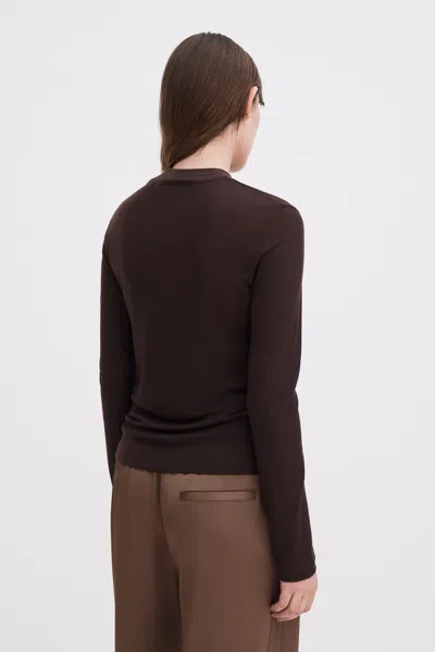 Filippa K Knitwear Crewneck Long Sleeve Mock Neck In Brown