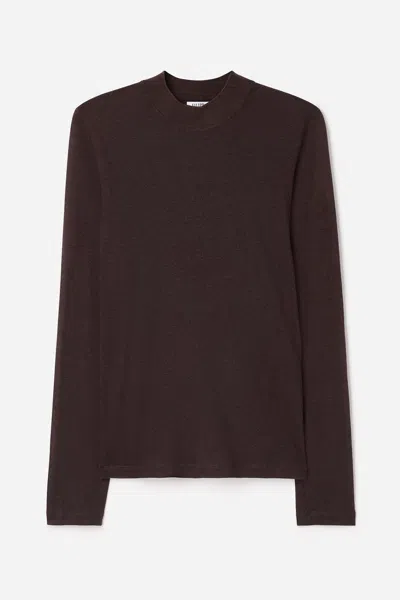 Filippa K Knitwear Crewneck Long Sleeve Mock Neck In Brown