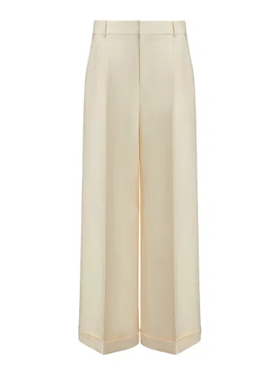 Dior Flared Wool And Silk Trousers In Nude